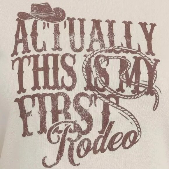 This Is My First Rodeo Juniors Hot Topic Bioworld Beige Baby T-Shirt New XL - Picture 5 of 5